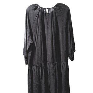 H&M BLACK DROP WAIST DRESS. M
